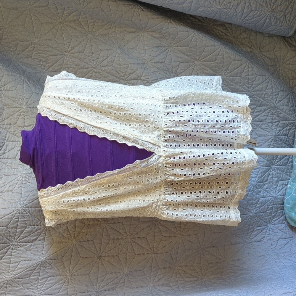White Eyelet Lace top XL